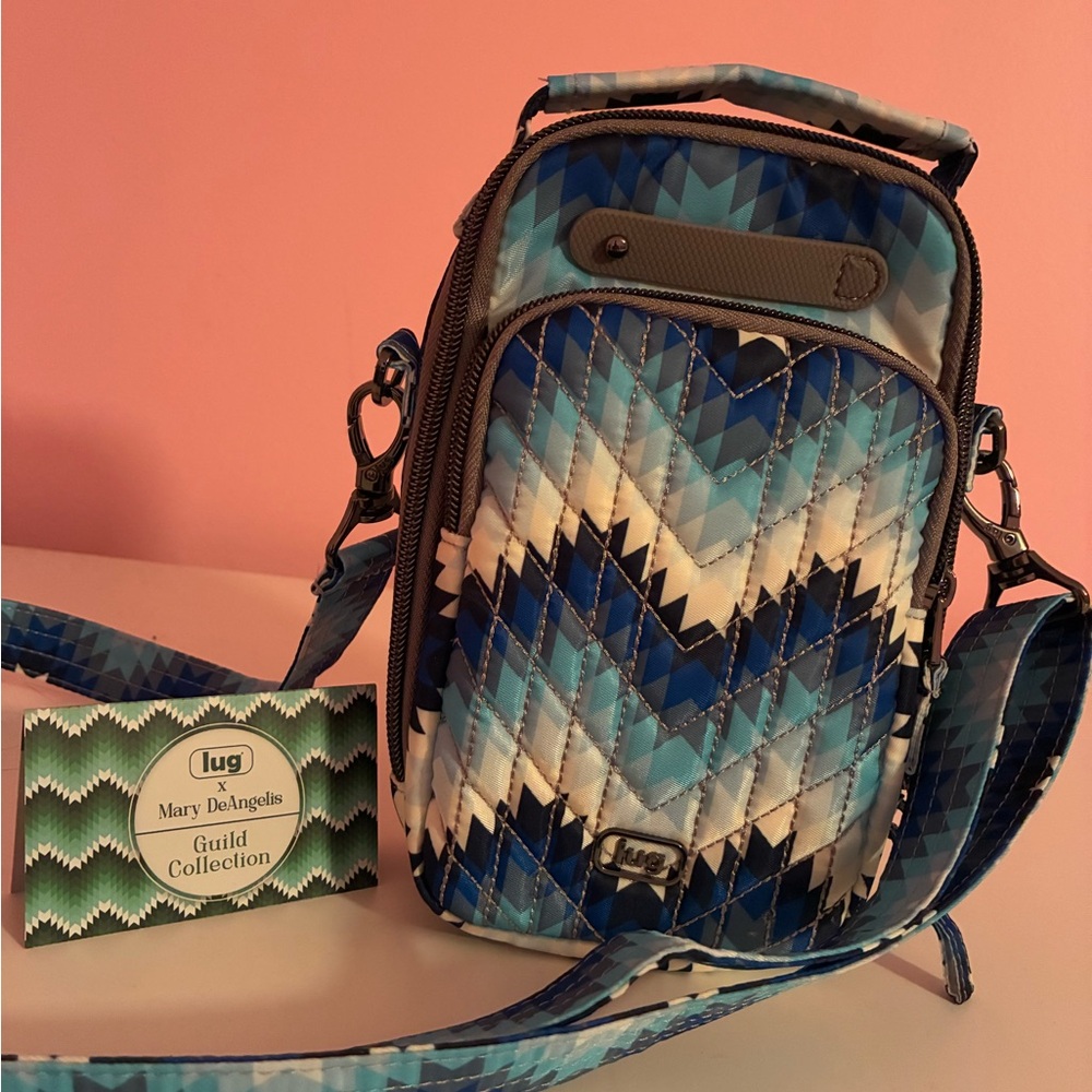 New with tags Lug by Mary DeAngelis Blue and White Crossbody Bag